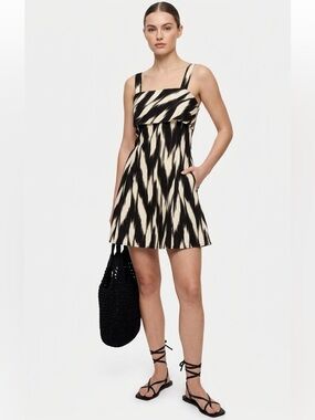 Banana Republic Factory Linen Blend Mini Dress Size 10 NWT Resort Vacation